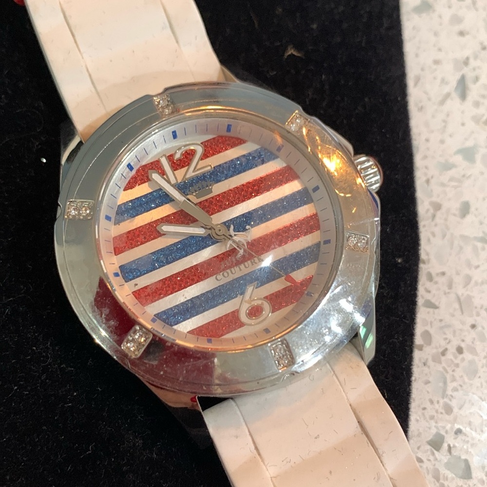 NWT Juicy Couture Rich Girl White Silicone Swarovski 1900998 $195 WatchGorgeous!